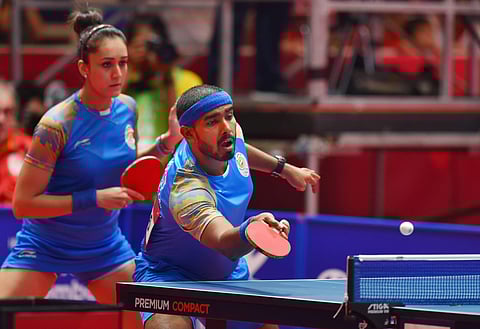 Indian paddlers Sharath Kamal and Manika Batra (File | PTI)
