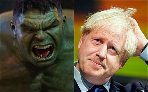 In an odd analogy, the British PM compared Britain to the comic book character Hulk. (Photo | AP)