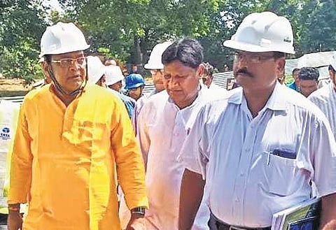 Health and Family Welfare Minister Naba Kishore Das on a visit to proposed site for the proposed Medical college and hospital (Photo |EPS)