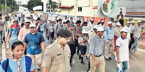 A rally was organised by South Central Railway, Vijayawada division, on occasion of World Environment Day, at Vijayawada railway station (File Photo |EPS)