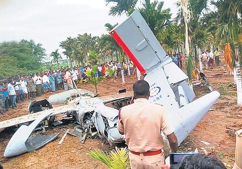 The unmanned aerial vehicle crashed due to a technical snag