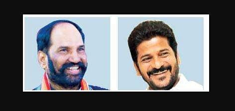 TPCC chief N Uttam Kumar Reddy (L) and Malkajgiri MP A Revanth Reddy (R) (File Photo |EPS)