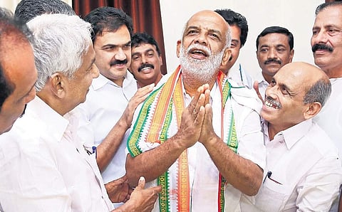 Jose Tom, UDF candidate in Pala, at DCC office on Sunday | Vishnu Prathap