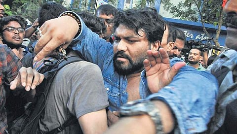 MP Babul Supriyo was heckled by students of Jadavpur University, on Thursday. (Photo | PTI)