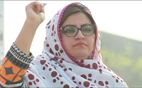 Pakistani rights activist Gulalai Ismail (Photo | Twitter/@Gulalai_Ismail )
