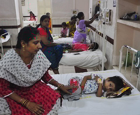 Children hospitalised due to viral fever (Photo | G Satyanarayana, EPS)