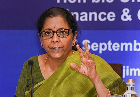 Finance Minister Nirmala Sitharaman addresses a press conference ahead of the 37th meeting of the GST Council in Panaji Friday September 20, 2019. | PTI