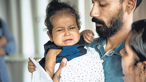 Prarthana, who underwent liver transplantation, with her father Akhil