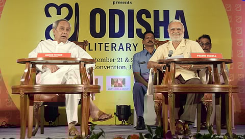 Chief Minister Naveen Patnaik and Editorial Director of The New Indian Express Prabhu Chawla on 'Rising from The East What's Next for Odisha?' session on the Odisha Literary Festival-2019 (OLF) in Bhubaneswar on Sunday. | (Biswanath Swain | EPS)