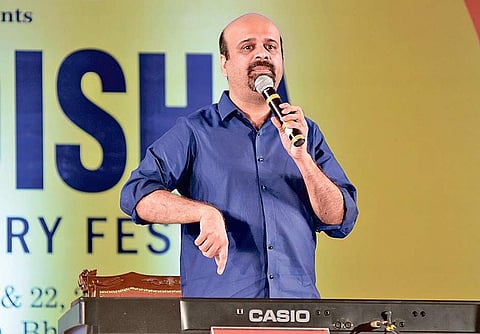 Musician Anil Srinivasan during his session at OLF, in Bhubaneswar | ( Photo | Biswanath )