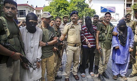 Three Hizbul Mujahideen militants involved in the alleged killing of Parihar brothers arrested by the security forces in Kishtwar districts of the Jammu region Monday September 23 2019. | (Photo | PTI)