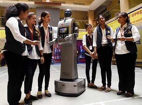SARA marks the first time a robot was developed by students from an Arts & Science College in Chennai. (R Satish Babu