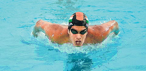 Srihari Nataraj during a practice session in Bengaluru on Monday | Shriram BN