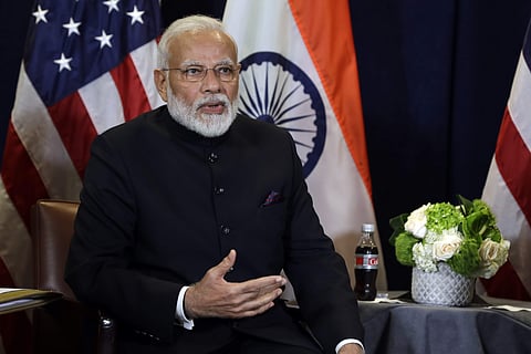 Indian Prime Minister Narendra Modi speaks while meeting President Donald Trump at the United Nations General Assembly, in New York. | (Photo | AP)
