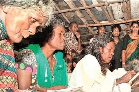 A literacy class in progress at Wayanad|Express