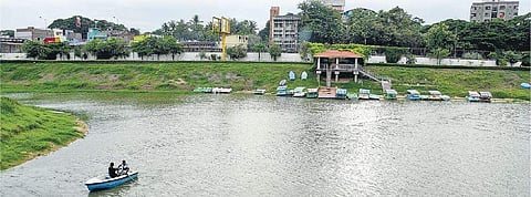 A view of the boating facility at the Chetpet lake after water levels increased due to the recent rains | R Satish Babu