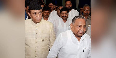 Samajwadi Party patriarch Mulayam Singh Yadav with Azam Khan. (Photo| EPS)
