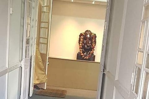 Carved by a national award-winning sculptor, the idol was installed at the entrance point of director’s secretariat on September 23. (Photo | EPS)