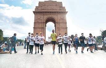 Second edition of Dare to Run initiative organised by Nirvana Being was flagged off from the India Gate Memorial. | ( Photo | Parveen Negi )