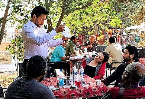 Rahman on the sets of 'Jana Gana Mana' with Jayam Ravi and Taapsee Pannu (Photo | Instagram/ @rahman_actor)