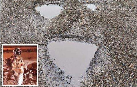 The pothole-ridden Nandidurga Road in Bengaluru; (inset) Baadal |  Vinod Kumar T