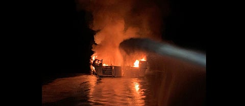 At least 34 people were trapped on a burning boat off the coast of southern California. | ( Photo | AP )