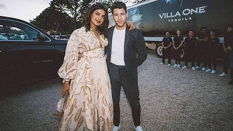 Actress Priyanka Chopra and her musician husband Nick Jonas. (Photo | Twitter)