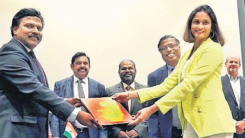 Tamil Nadu Chief Minister Edappadi K Palaniswami at an investors’ meet at San Jose where 19 firms inked deals to invest in TN on Thursday | Express