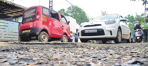 Pics | Albin Mathew/The pothole-ridden Aroor-Edakochi road