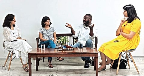 A discussion on #MeToo was organised by Breakthrough at its office in GK.