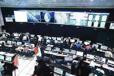 Special arrangements made to see the descent of Chandrayaan2 at ISTRAC in Bengaluru (Photo | Nagaraja Gadekal, EPS)