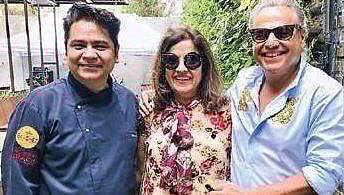 Chef Vikas Seth with hotelier Sunita and Babu Mankani