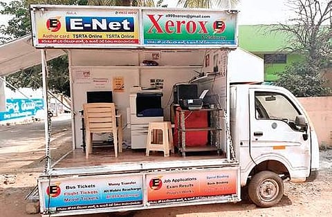 The mobile internet van developed by Khammam resident Aleesh Babu | Express