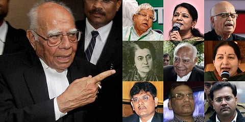Superstar lawyer Ram Jethmalani had argued controversial cases and was one of India's highest-paid advocates. Check out some of the high profile cases Ram Jethmalani took charge of.
