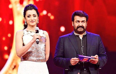 Actors Trisha and Mohanlal