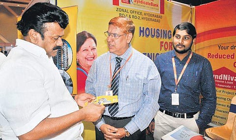 Minister Talasani Srinivas Yadav visits the Express Property Expo-2019, jointly organised by TNIE and real estate firm Aparna, in Hyderabad. (Photo| s Senbagapandiyan)
