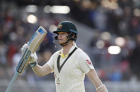 Australia's Steve Smith leaves the field after being dismissed during day four of the fourth Ashes Test cricket match between England and Australia at Old Trafford in Manchester, England, Saturday, Sept. 7, 2019. | AP