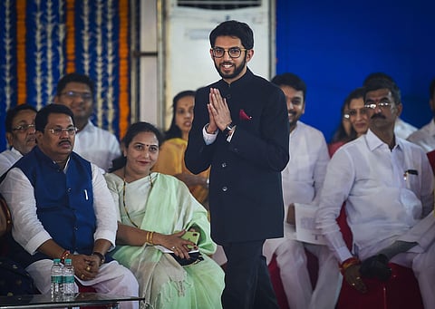 Shiv Sena leader Aaditya Thackeray during cabinet expansion (Photo | PTI)