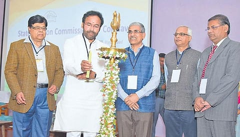 Union Minister of State for Home Affairs G Kishan Reddy inaugurates the All India State Election Commissioners’ Conclave in Hyderabad on Thursday