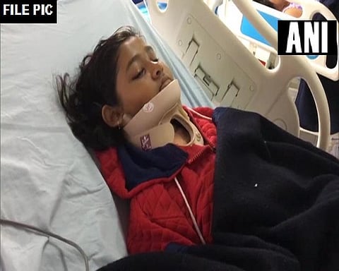 Shivangini Gohain, the 12-year-old Assam archer who was injured when an arrow shot accidentally during a training session pierced her collarbone. (Photo | ANI)