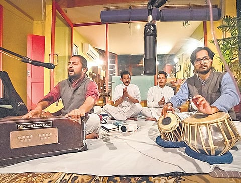 Members of Rehmat-e-Nusrat strike the right note