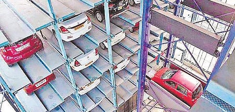 Representational image of multi-level car parking facility.