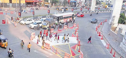 Hitec City Junction being redeveloped on a trial basis by Cyberabad Traffic Police| Sathya keerthi