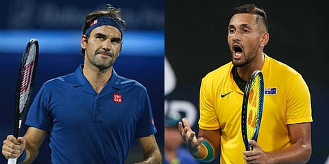 ATP stars Roger Federer (L) and Nick Kyrgios (Photo | AP)