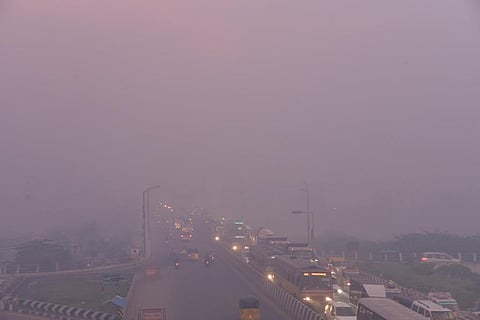 Thick smog engulfs the city after Bhogi celebrations on Tuesday morning (Photo| R Satish Babu, EPS)