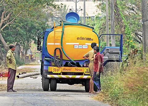 Drinking water being filled in a tanker lorry at the KWA’s Maradu plant. Image used for representational purpose. 
