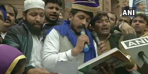 Bhim Army Chief Chandra Shekhar Azad at Jama Masjid. (Photo | ANI)
