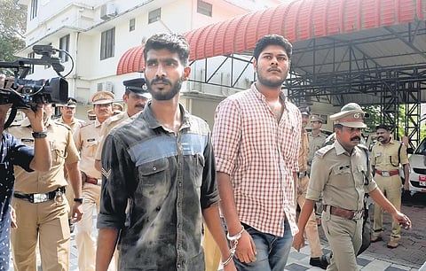 Thwaha Fasal and Alan Shuhaib, who were arrested for alleged Maoist links, being taken to the NIA Court in Kochi on Thursday | A Sanesh