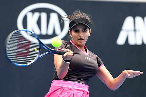 India's Sania Mirza hits a return. (Photo | AFP)