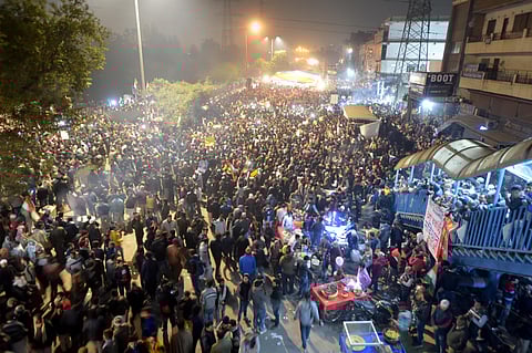 Protesters during a demonstration against the Citizenship Amendment Act and NRC at Shaheen Bagh in New Delhi. The protest here has inspired similar sit-ins in Uttar Pradesh (File Photo | PTI)
